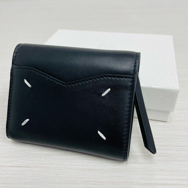 【新品】メゾンマルジェラ　エンベロープ　三つ折り財布　コンパクト財布　黒