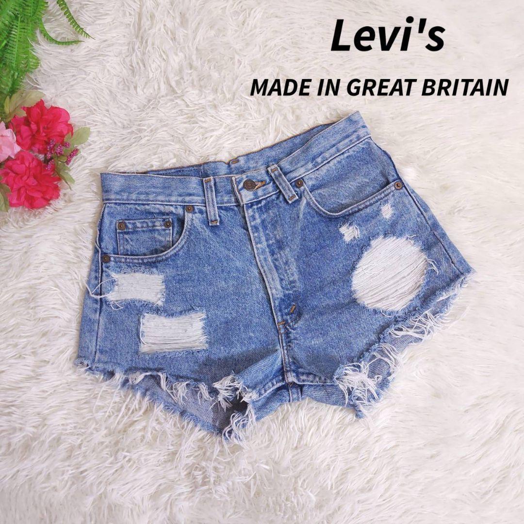 Y2K euro Levi's * crash * Denim short pants * gran jiLevi\'s factory number 299 England * yellowtail tissue bread clock girl 