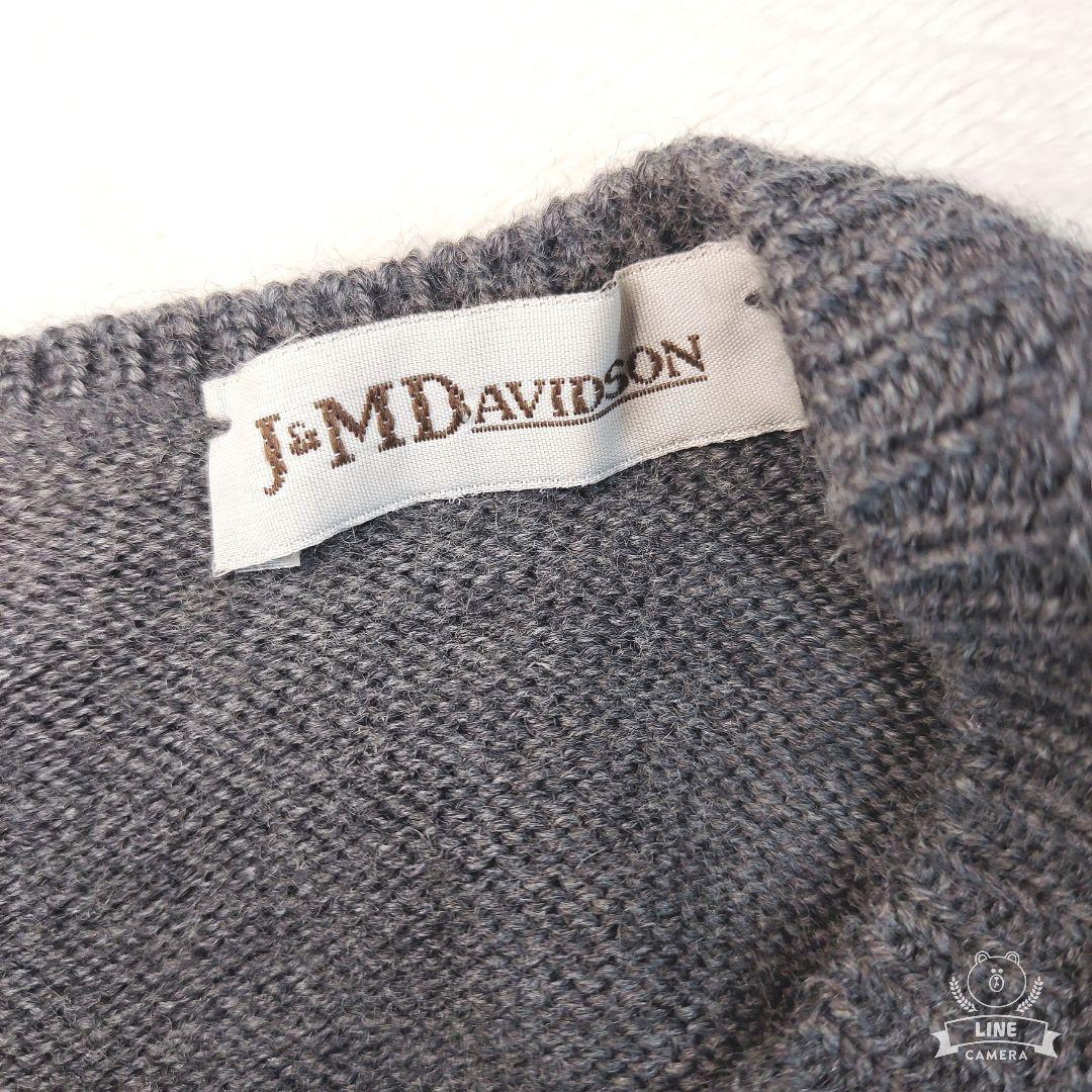 J&M Davidson ウール100% 半袖ニット 背面ボタン ダークグレー S.Mサイズ相当 79951_画像7