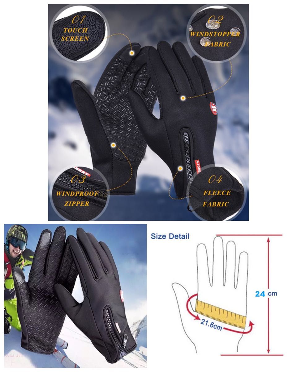 手袋　メンズ　ジップ　革手袋　レザー グローブ　裏起毛 レディース 革 防寒 バイク 自転車 サイクリング 液晶タッチ パネル対応