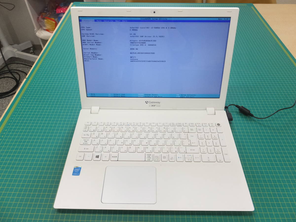 高い品質 【正常動作品-OSなし】Gateway(acer) NE573 Corei3-5005U/4GB