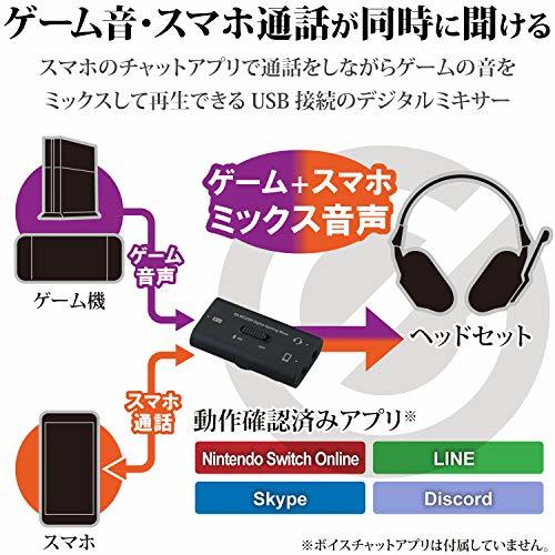 エレコム ゲーム用ボイスチャットミキサー スマホ通話しながらSwitch/PS5/PS4のゲーム音を聞けるデジタルミキサー HSAD-GM30M_画像3