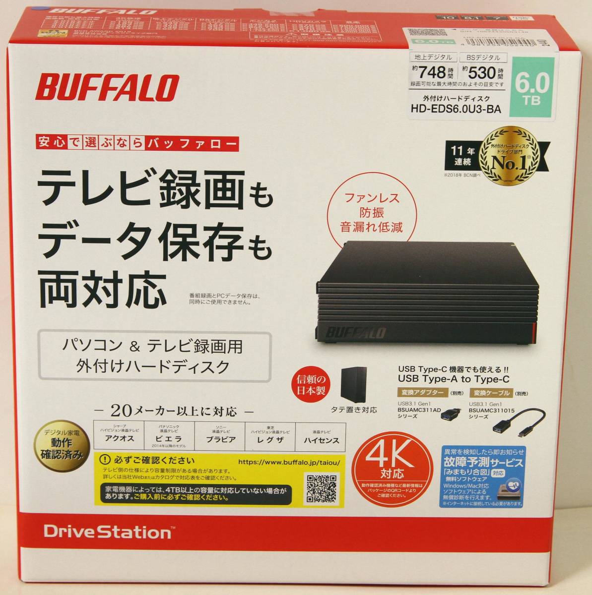 □△新品未開封 BUFFALO HD-EDS6.0U3-BA 6TB(2TB～)｜売買された