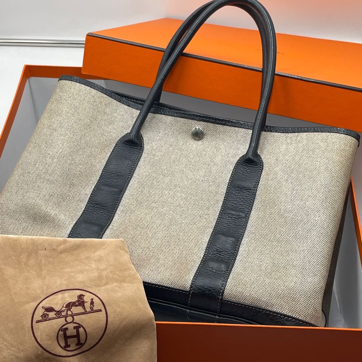 エルメス HERMESガーデンパーティーPMトートバッグ黒ネゴンダ 2