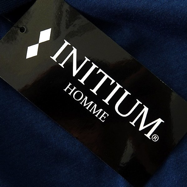 新品 イニシウムオム ハイネック ジャージー カットソー L 紺 【96-3T01_NV】 INITIUM HOMME メンズ 長袖 モックネック ストレッチ_画像7