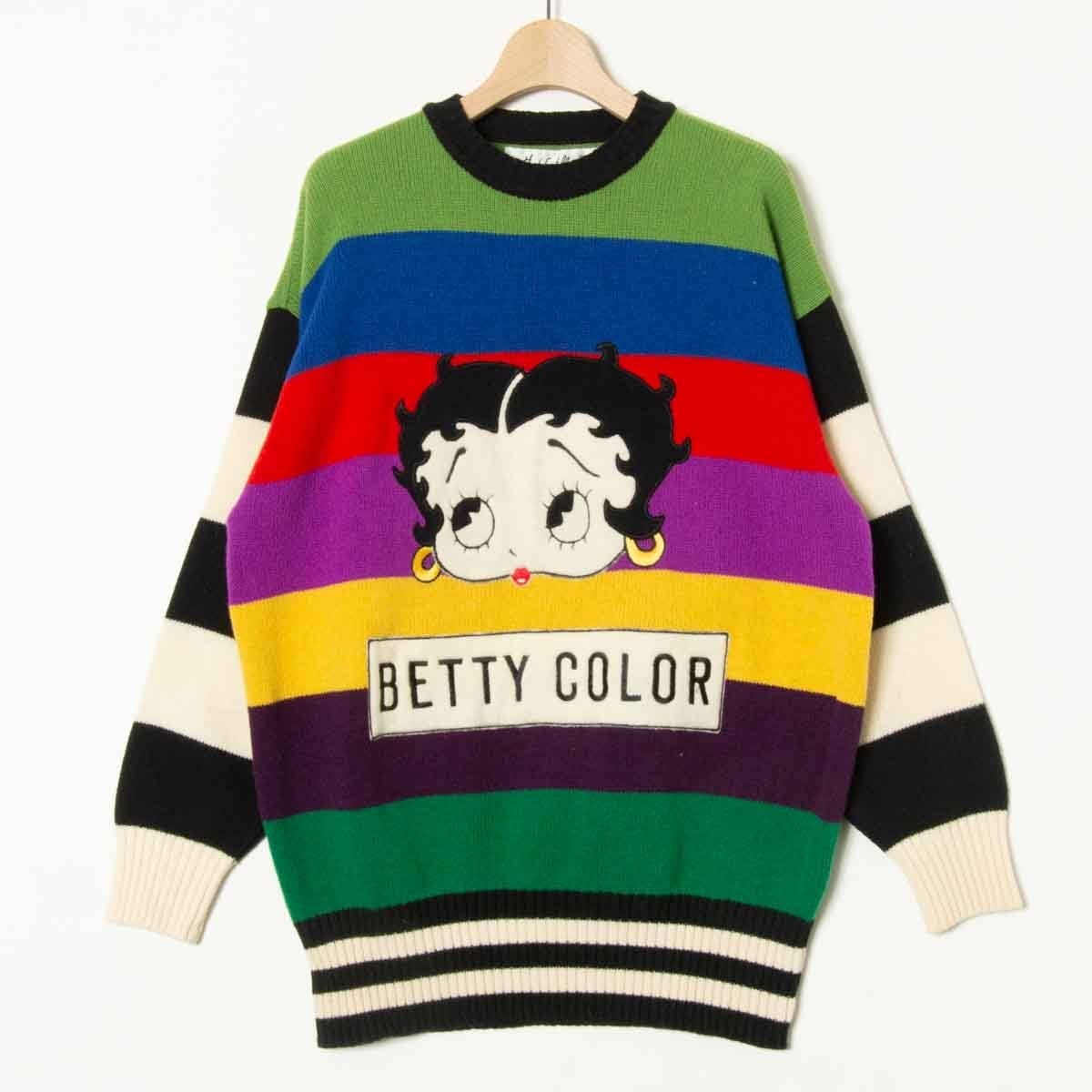 【1円スタート】JC de Castelbajac ジェーシードゥカステルバジャック BETTY BOOP ベティブープ 長袖セーター 80’s 42 イタリア製_画像1