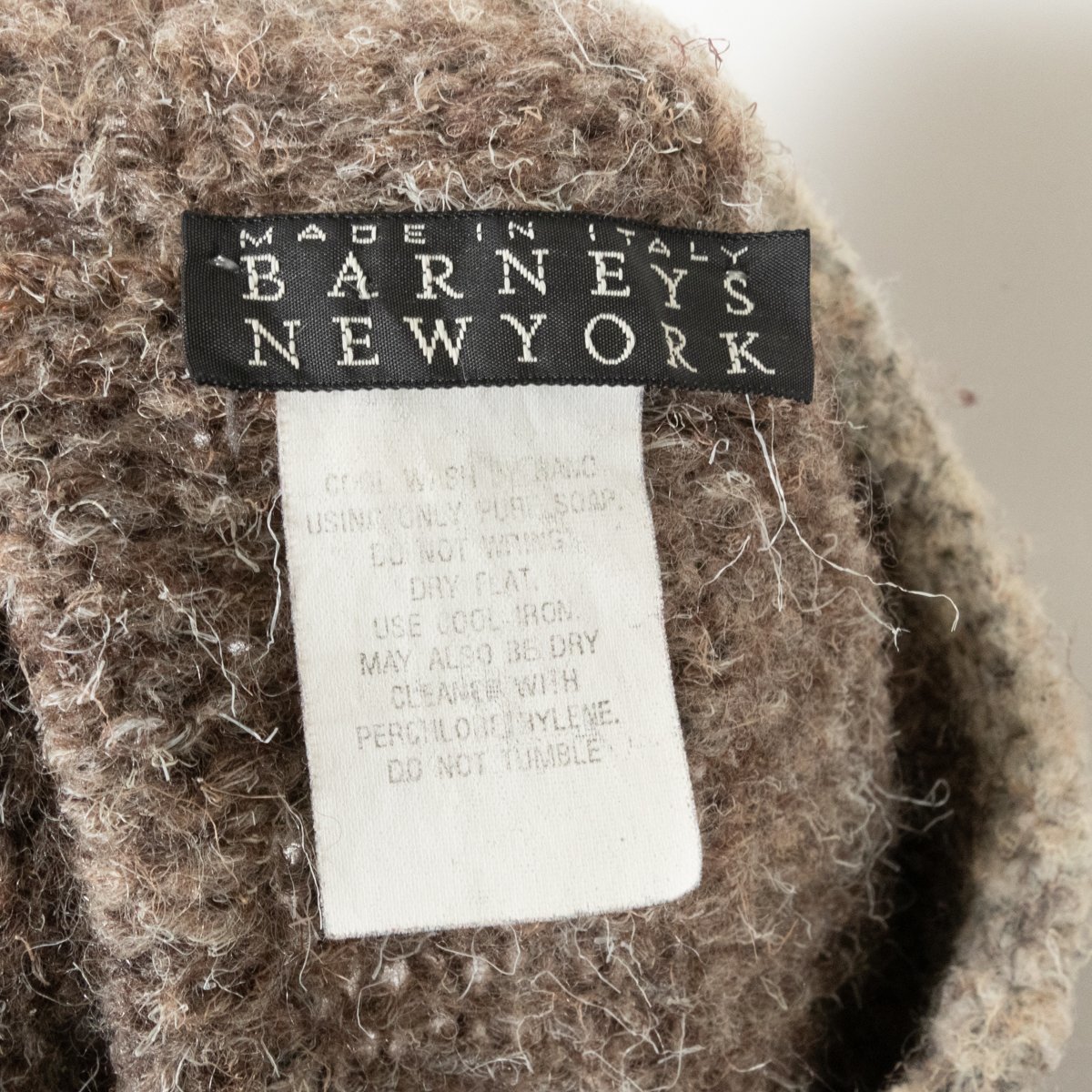 BARNEYS NEW YORK バーニーズ ニューヨーク イタリア製 ノルディック柄 セーター ニット 50 ウール ブラウン系 ナチュラル カジュアル 秋冬_画像2