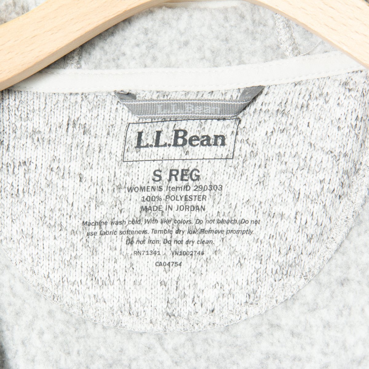 【1円スタート】L.L.Bean エルエルビーン 2WAYジッパー セーター フリース コート 290303 S ポリエステル Pewter ライトグレー アウトドア_画像5