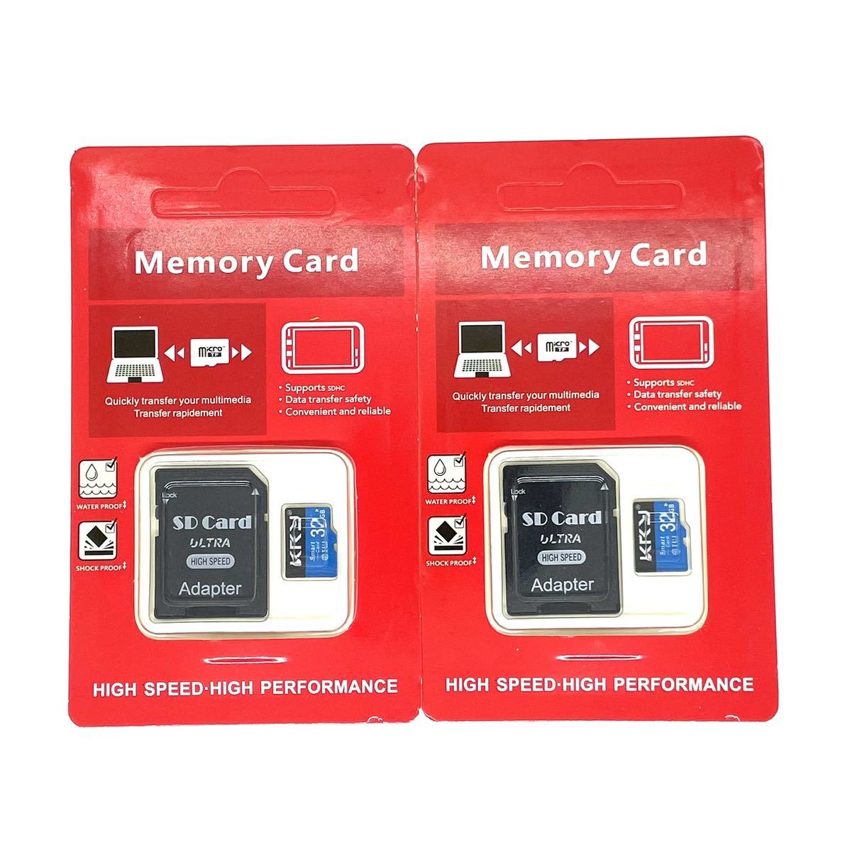 マイクロSDカード 32GB 2枚セット！ microSDHCカード microSD class10 アダプター付き 耐水 耐衝撃性_画像1