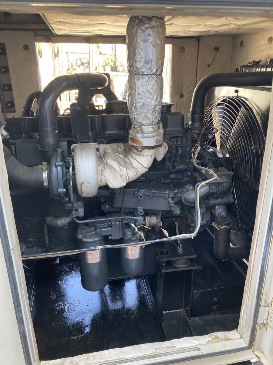  Hitachi disaster prevention for own departure TEL . soundproofing type engine type generator for emergency own generator 200v 120kva 96kw diesel engine saec EP100T operation verification settled excellent 