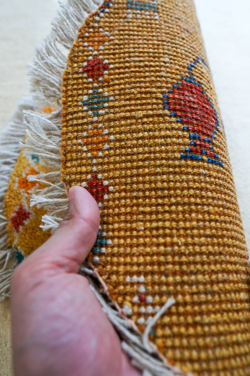 40×40cm 【ペルシャ絨毯 手織りギャッベ】アマレ族ギャッベ ギャベ
