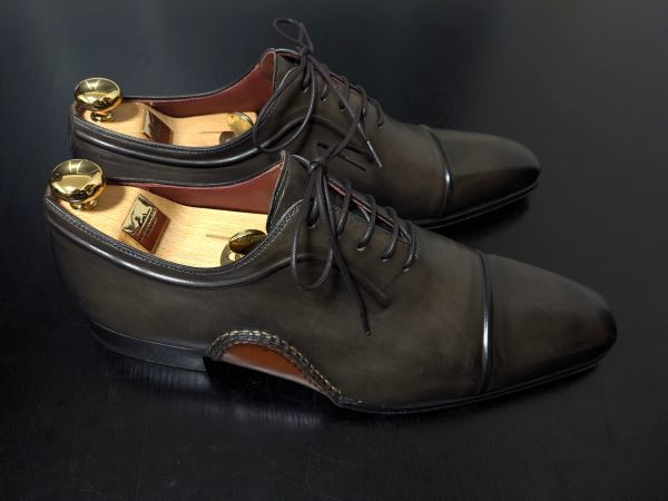 極美品 使用僅か マグナーニ 42 MAGNANNI オパンケ スキンステッチデザインストレート ドレスシューズ 箱付 7699_画像7