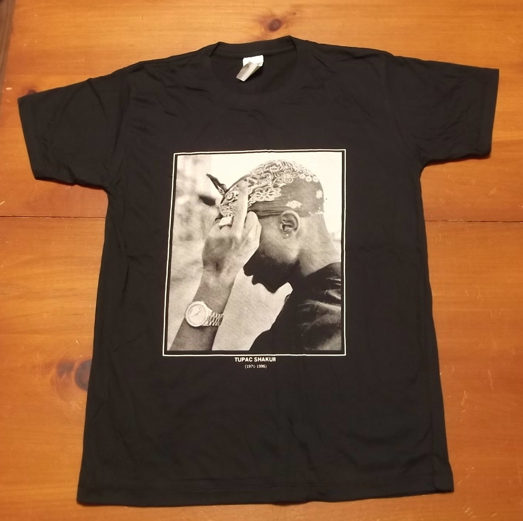 新品【TUPAC】トゥパック 2Pac 2パック Tuパック 追悼 プリント Tシャツ M // Hip Hop ヒップホップ ドクタードレー マイクタイソン_画像1