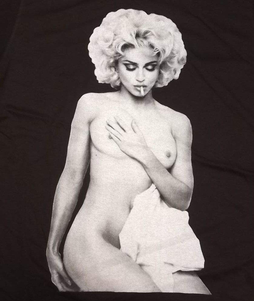 新品 【Madonna】マドンナ Bad Girl ヌード プリント Tシャツ M // バッドガール Queen of Pop ロックTシャツ バンドTシャツの画像2