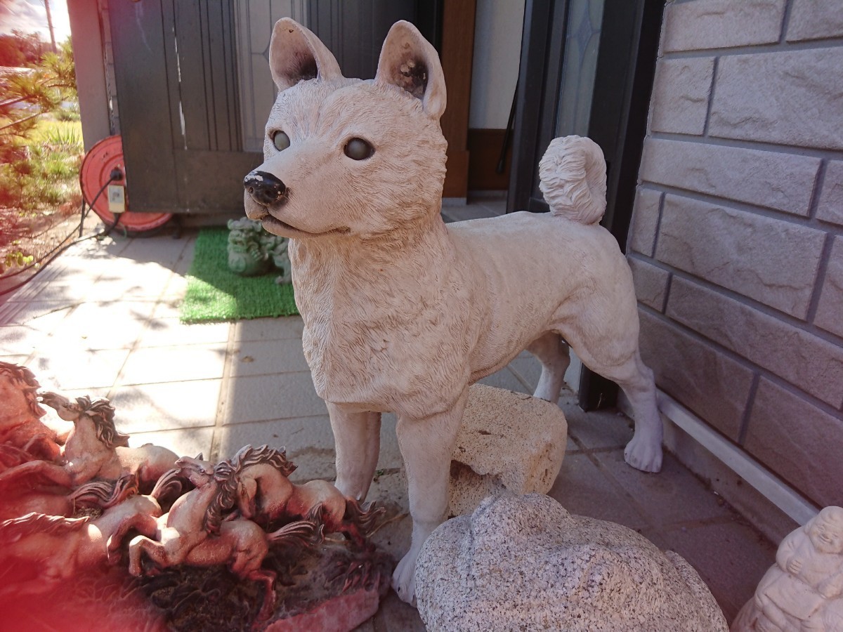 犬の置物 いぬ 置物 インテリア 庭石 ガーデニング 柴犬_画像1