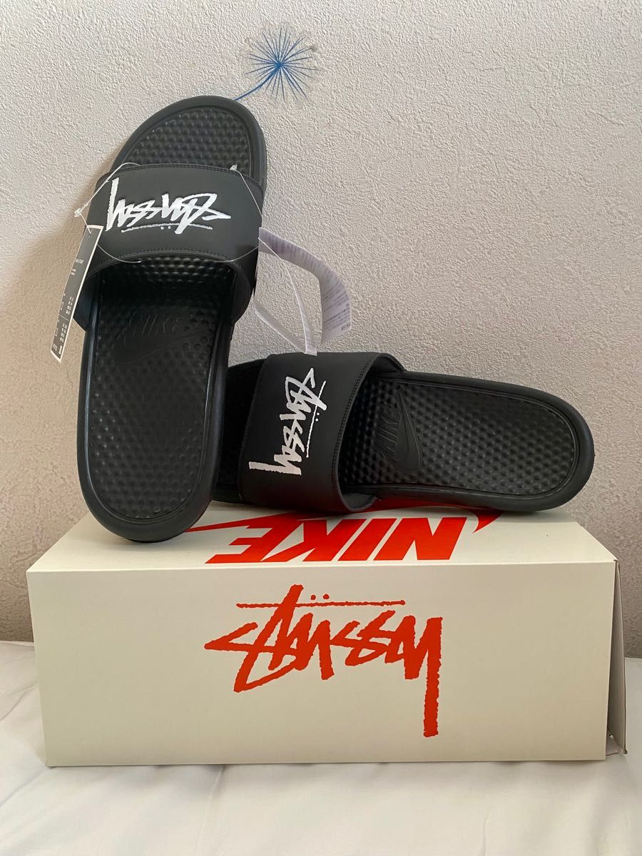 Stussy × Nike  Benassi Slide "Off Noir" (CW2787-001)