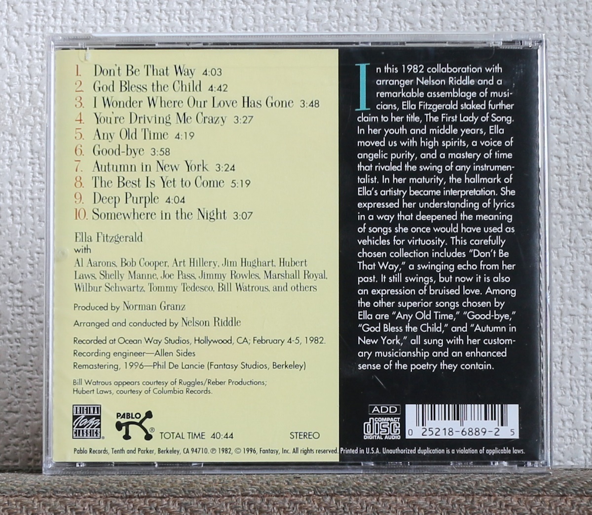 品薄CD/JAZZ/エラ フィッツジェラルド/ジョー パス/シェリー マン/Ella Fitzgerald/Joe Pass/Shelly Manne/The Best Is Yet to Come/Pablo_画像2