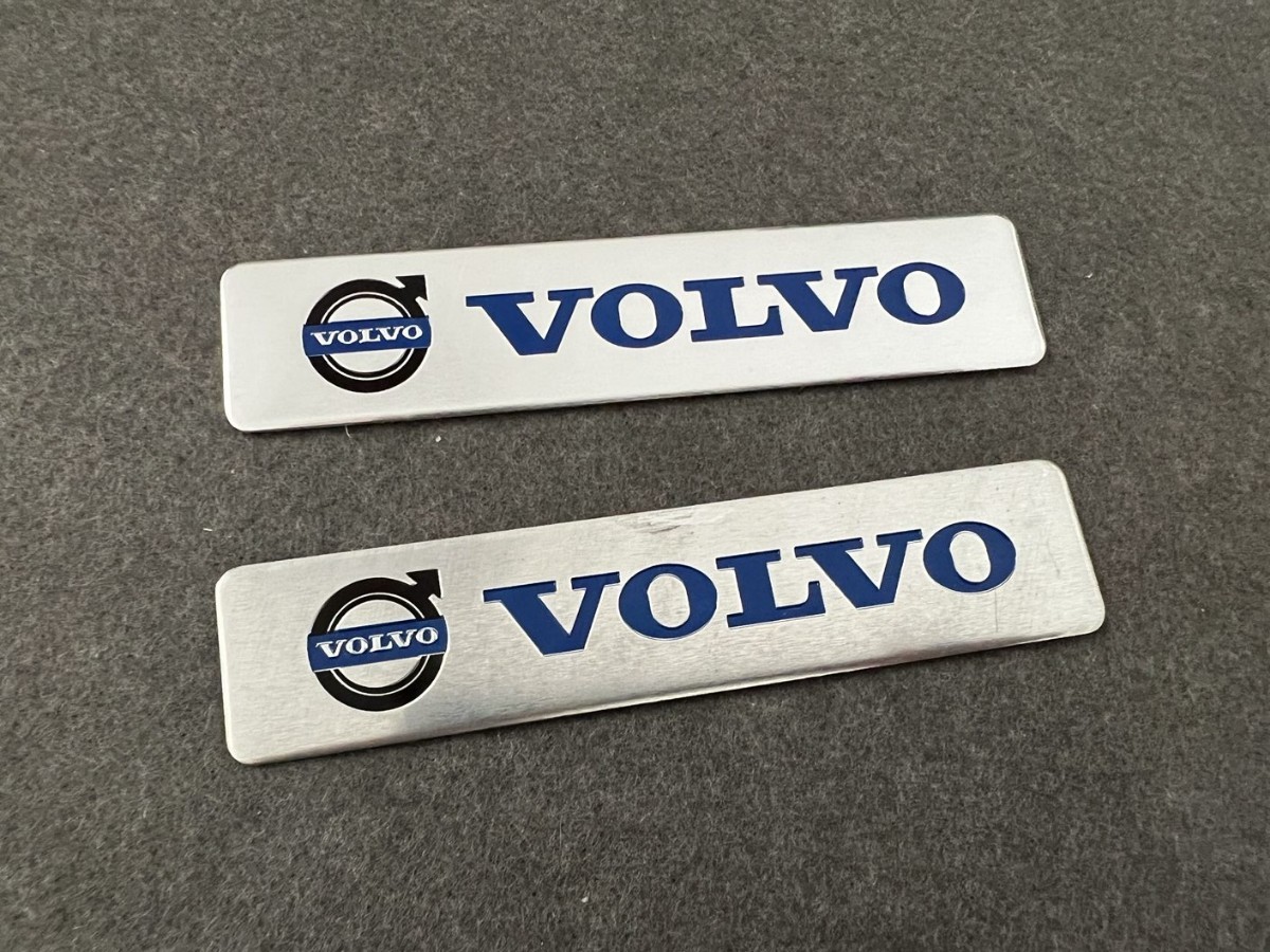 ボルボ VOLVO 車用ステッカー エンブレムデカール 2枚セット アルミ製 12*2.6cm カースタイリング シール ☆564番_画像1