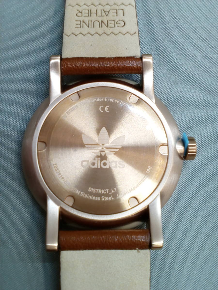 158-Ky10716-80: アディダス オリジナルス 時計 メンズ レディース 腕時計 Z082919-00 adidas ディストリクト_L1 ブルーグレー×ブラウン_画像7