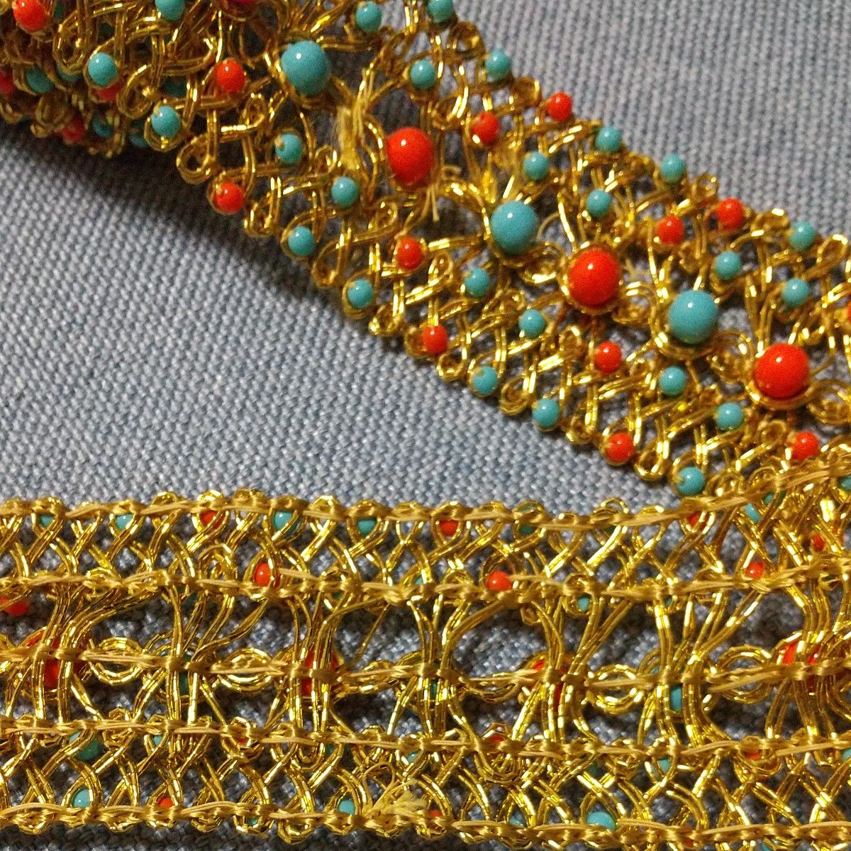 インド刺繍リボン ブレード 各50cm 合計1m 2本セット