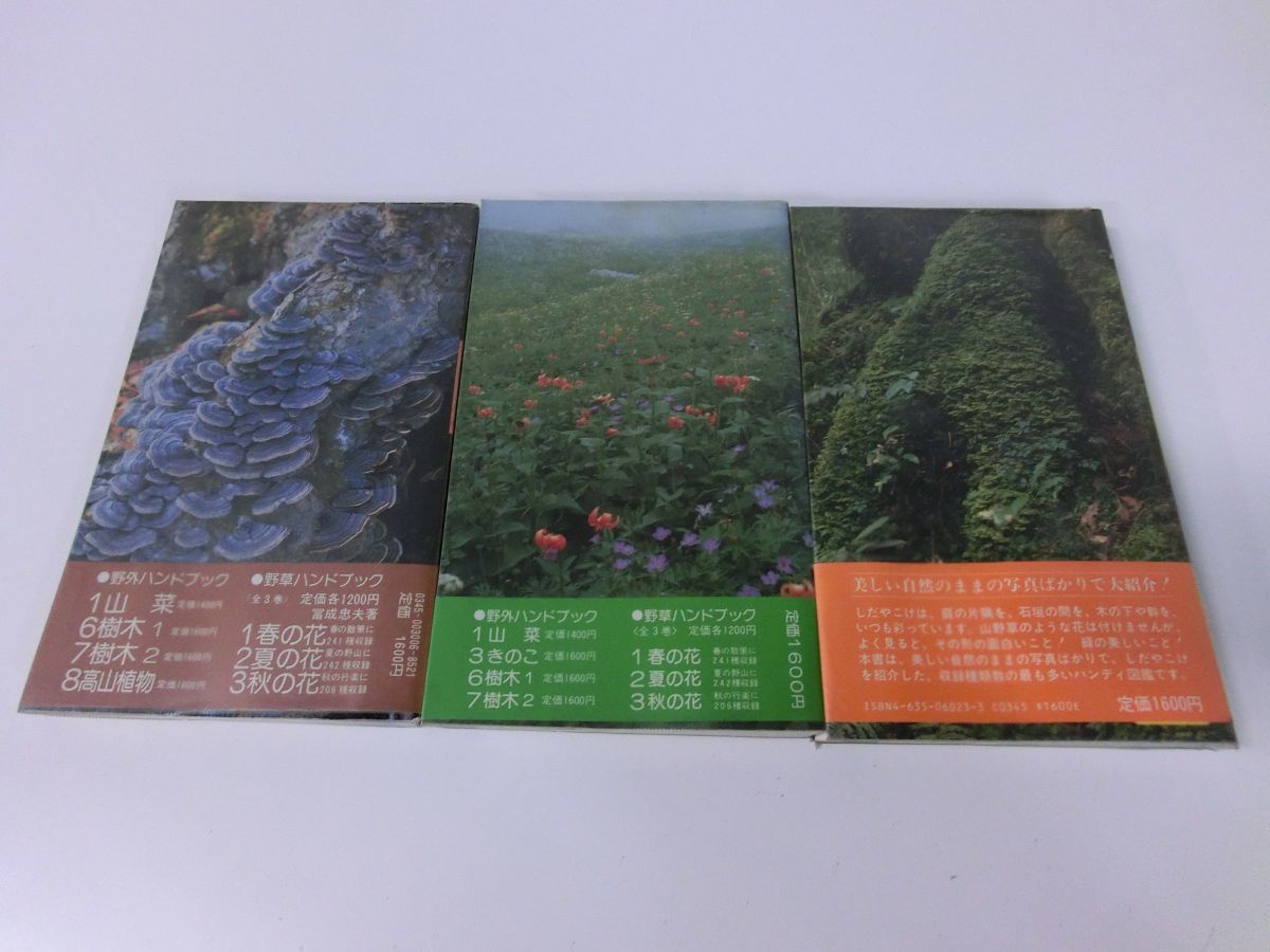 野外ハンドブック 3冊セット きのこ 高山植物 しだ・こけ 山と渓谷社_画像2