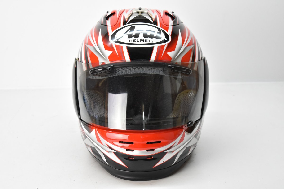 ARAI RAPIDE-SR STELLA フルフェイス ヘルメット 57-58cm 赤×黒[アライ][ラパイド][ステラ][Mサイズ][バイク][ツーリング][2006][当時物]H_画像2