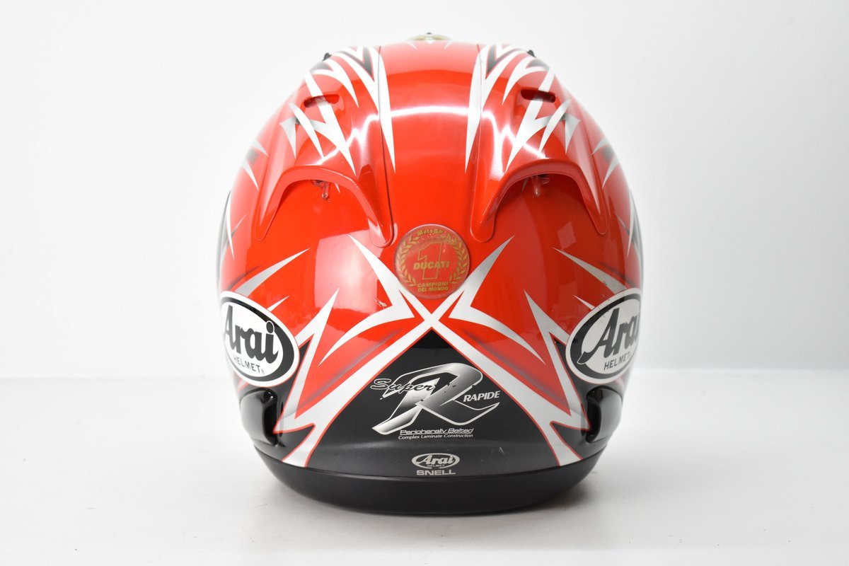 ARAI RAPIDE-SR STELLA フルフェイス ヘルメット 57-58cm 赤×黒[アライ][ラパイド][ステラ][Mサイズ][バイク][ツーリング][2006][当時物]H_画像5