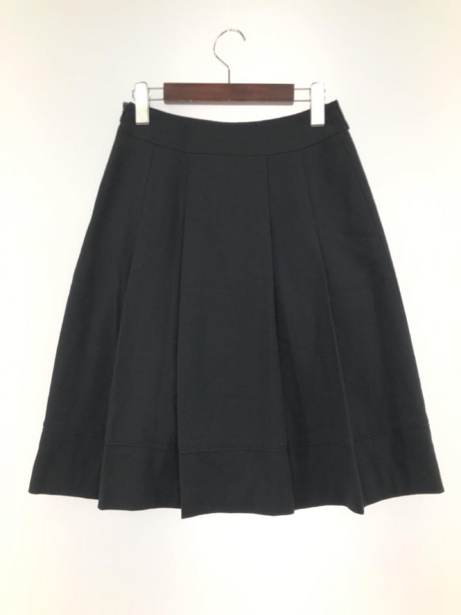 自由区 ウール混 プリーツ リボン スカート size３６/黒 ◇■ ☆ dja2 レディース_画像2