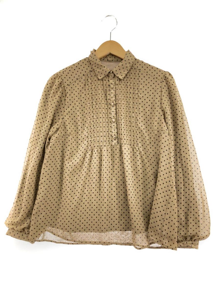 INDIVI Indivi dot blouse cut and sewn size40/ Brown *# * dja2 lady's 