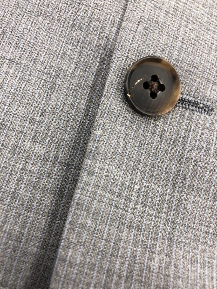 BURBERRY Burberry wool 100% small stripe tailored jacket gray *# * djb0 lady's 