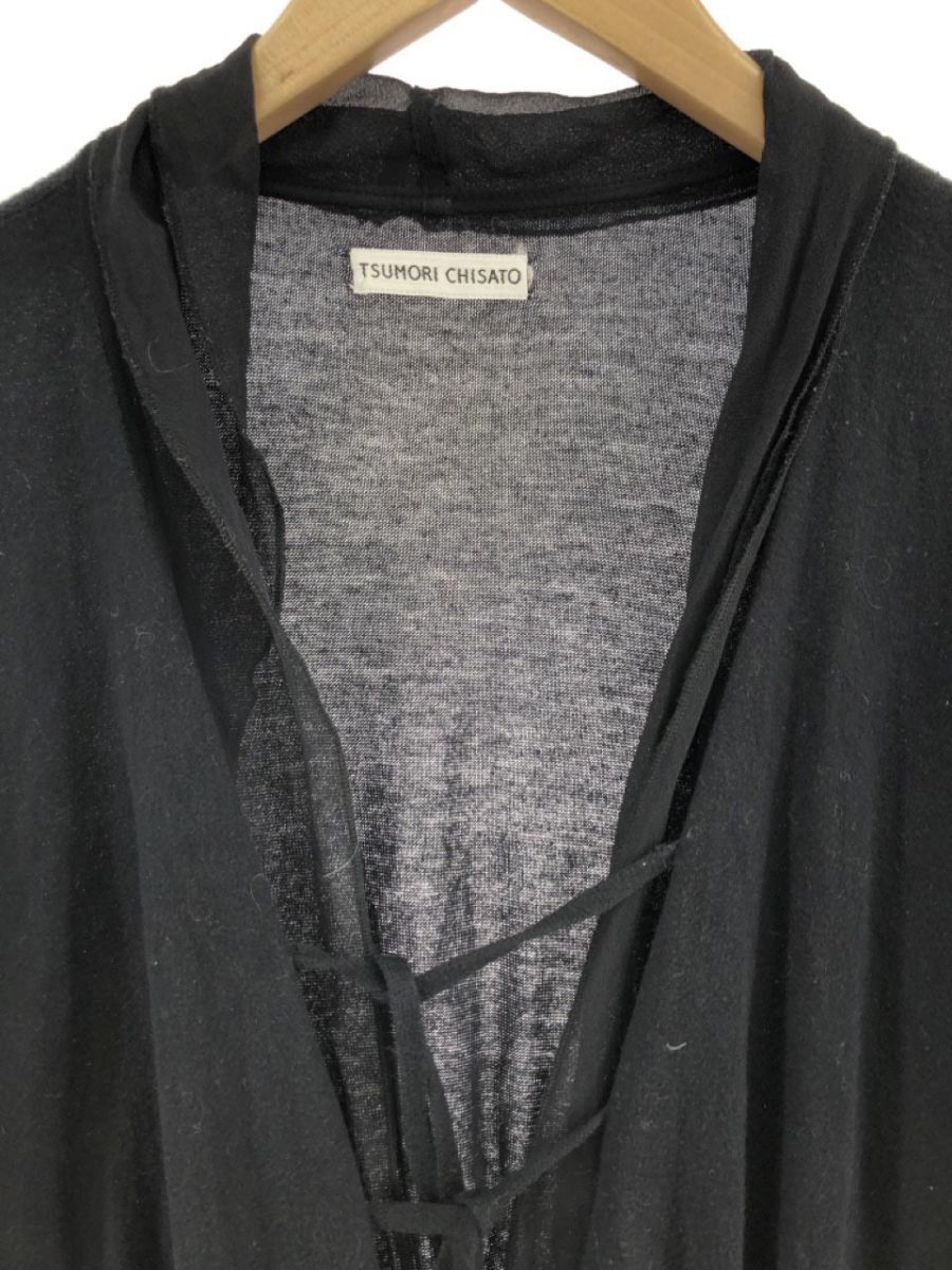 TSUMORI CHISATO Tsumori Chisato cashmere . material switch shawl cardigan size2/ black *# * djb0 lady's 