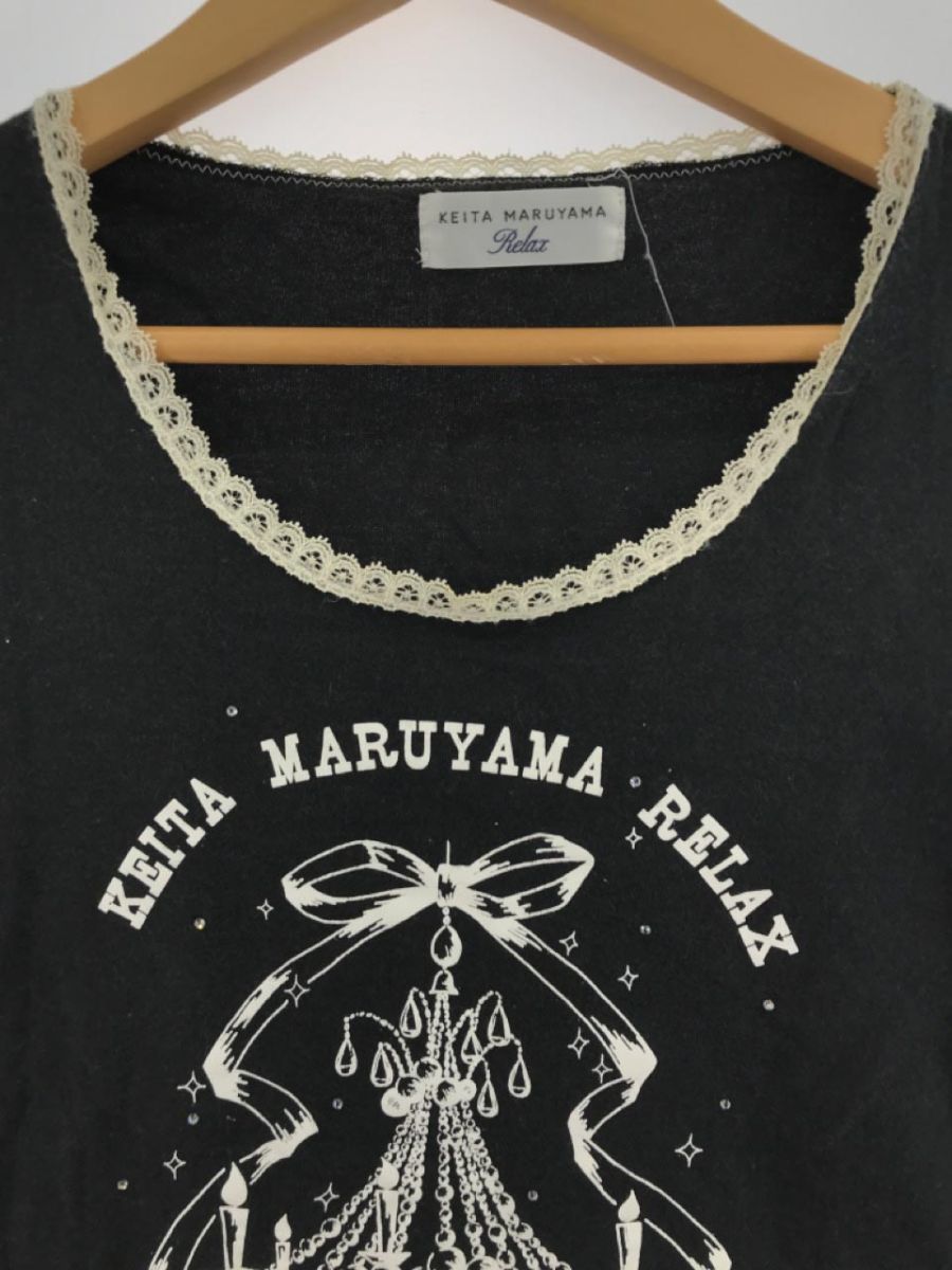 KEITA MARUYAMA Keita Maruyama print race cut and sewn sizeM/ black *# * djb6 lady's 