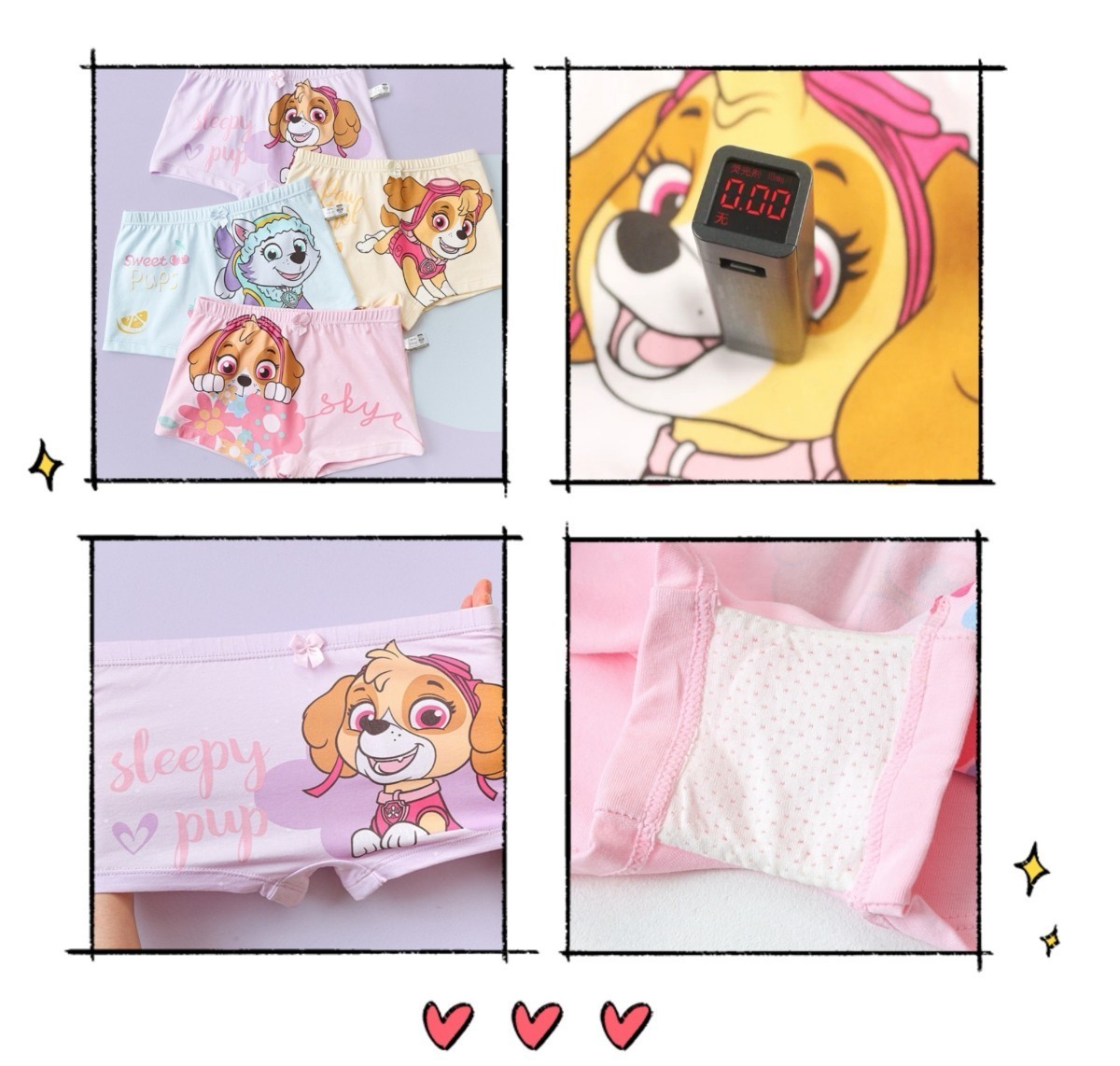 パウパトロール 女の子 新品 ボクサーパンツ 4枚セット ４色 130cmの画像2