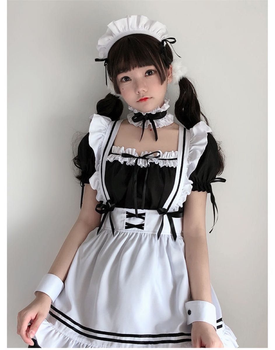 M サイズ 6点セット メイド服 コンカフェ 仮装 コスプレ 可愛い セット