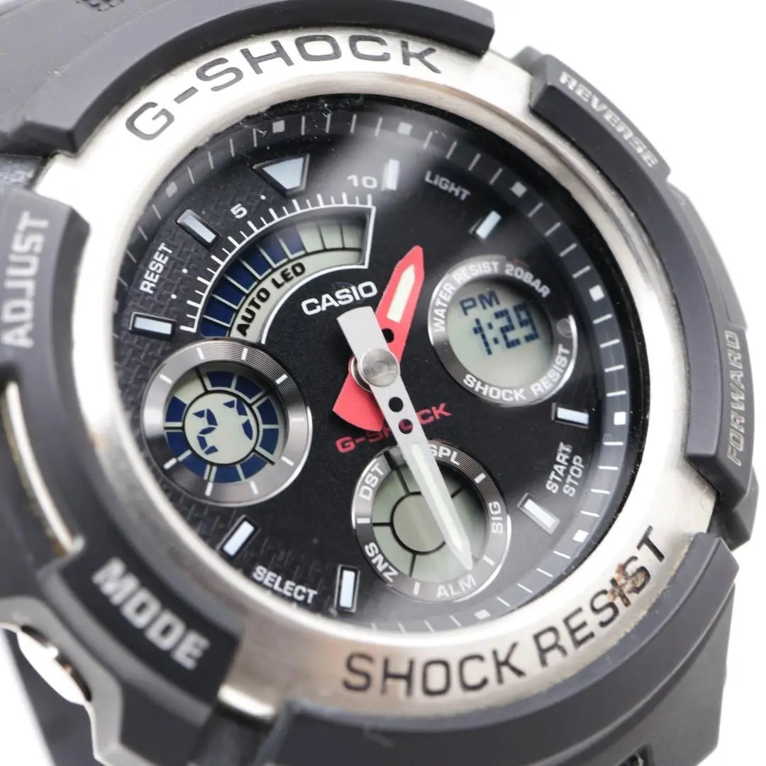 美品》G-SHOCK 腕時計 ブラック アナデジ メンズ 20気圧防水 d-