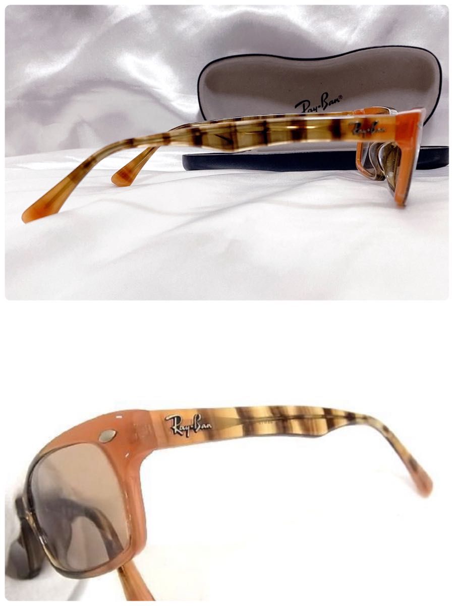 ★極美品★ Ray-Ban レイバン RB5150F 5487 サングラス メガネ 眼鏡 メンズ 人気 ブラウン系 オレンジ系