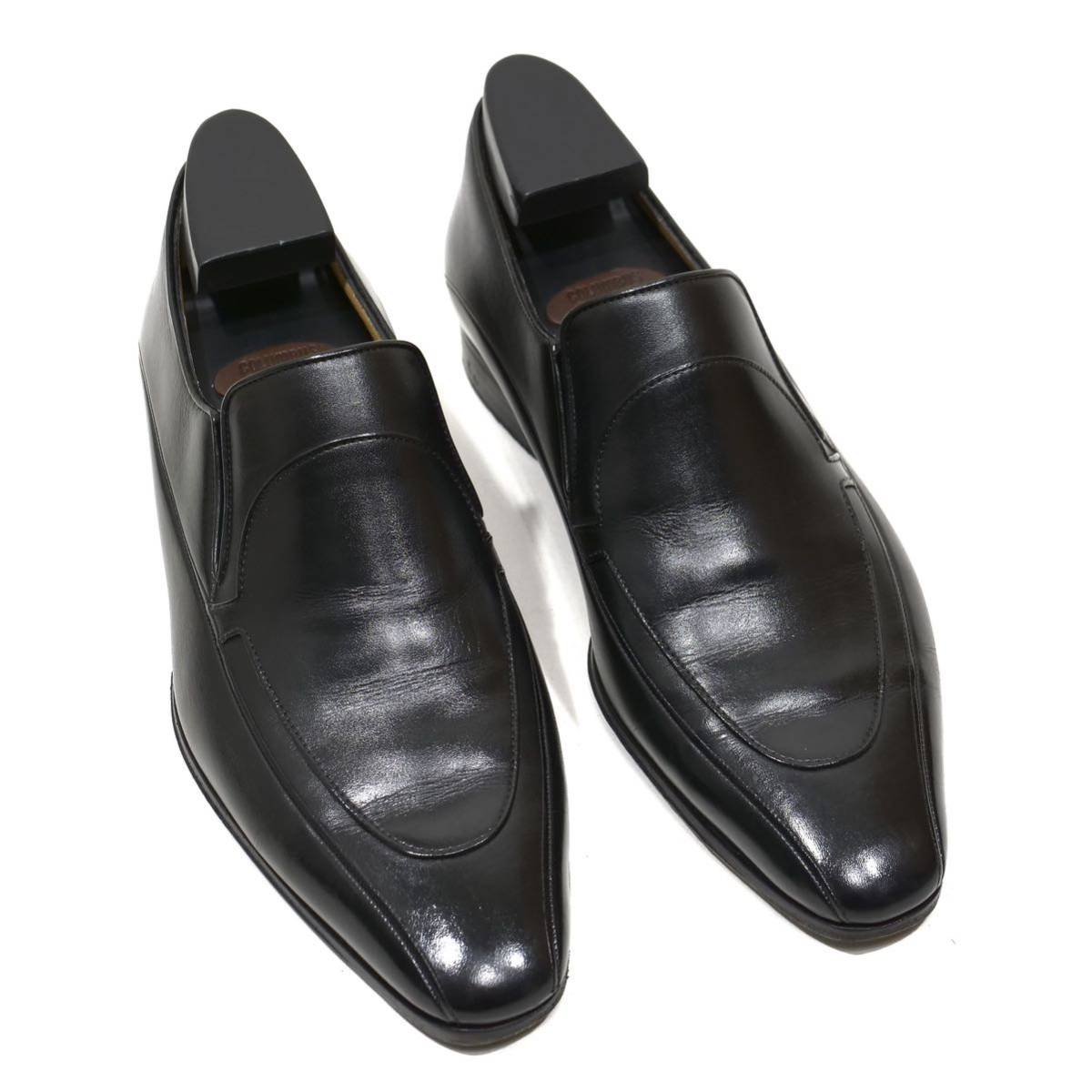 《美品◎/イタリア製》a.testoni ア・テストーニ ブラックレーベル ブラック サイドエラスティックシューズ UK5H 23.5cm相当 メンズ 革靴_画像1