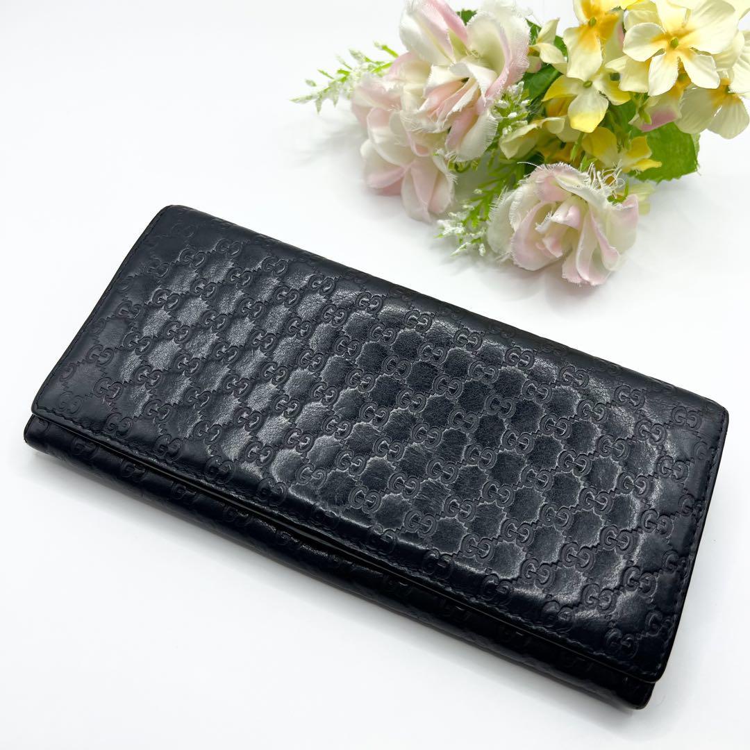 美品✨ グッチ GG グッチシマ レザー キーホルダー ブラック-