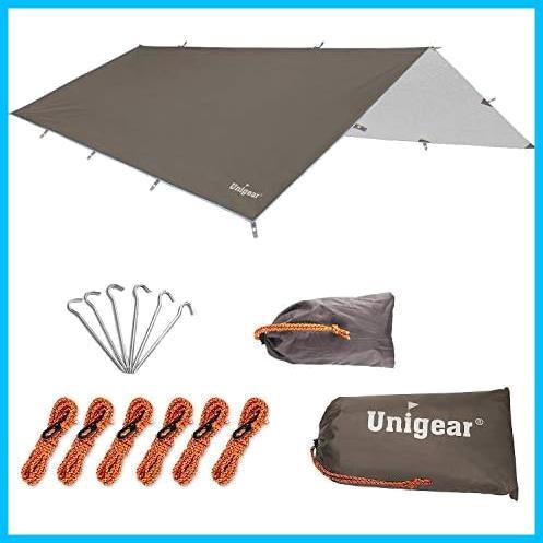 ★ブラウン-XL（300*400）★ Unigear 防水タープ キャンプ タープ テント 軽量 日除け 高耐水加工 紫外線カット 遮熱 サンシェルター_画像1
