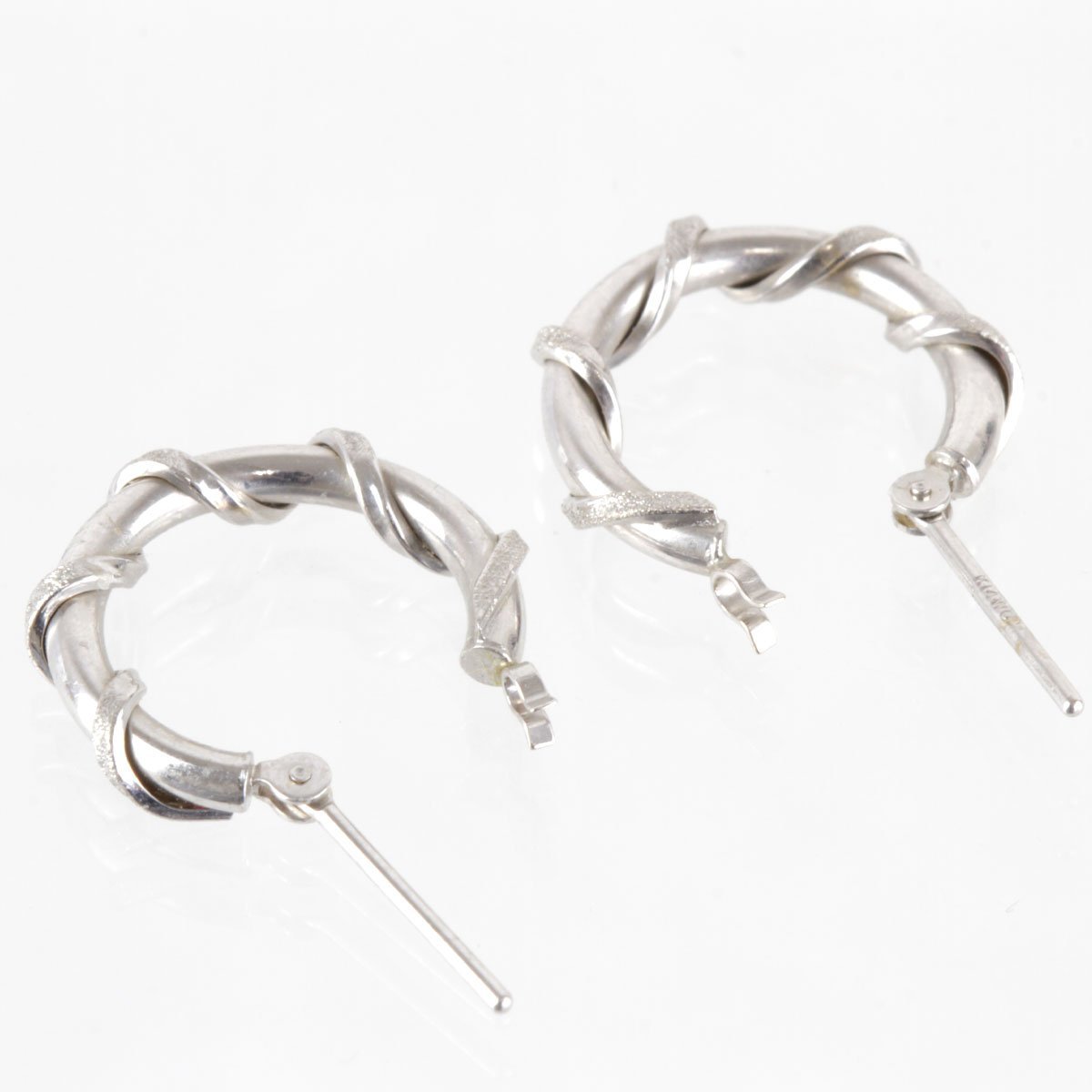  beautiful goods [USED] K14WG hoop earrings 1.2g