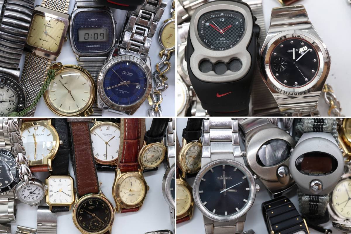 動作未確認品 ジャンク 腕時計 300本以上 セイコー カシオ シチズン タイメックス タケオキクチ 機械式 懐中時計 ブランド まとめ売り 大量_画像8
