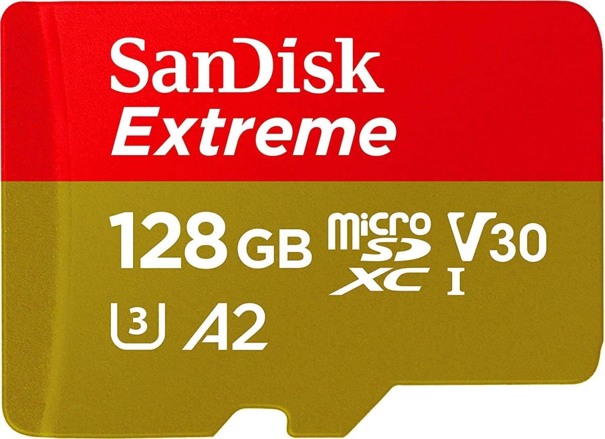 ★未使用新品★ SanDisk Extreme microSDXC 128GB アダプター付 サンディスクエクストリーム_画像1