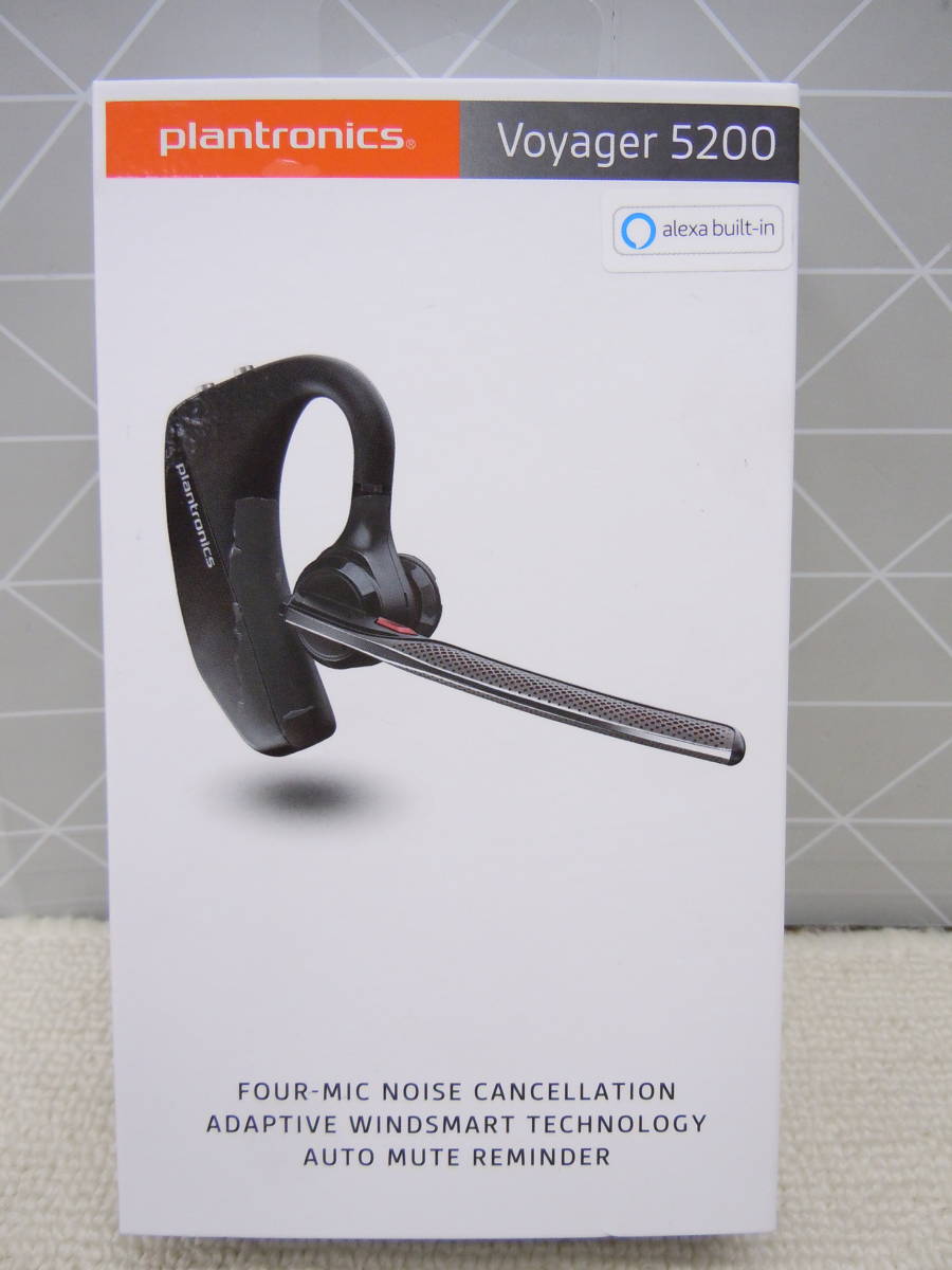 と466 美品中古 動確済 plantronics プラントロニクス Bluetooth ワイヤレスヘッドセット Voyager 5200 テレワーク ドライバー 在宅 高音質_画像1