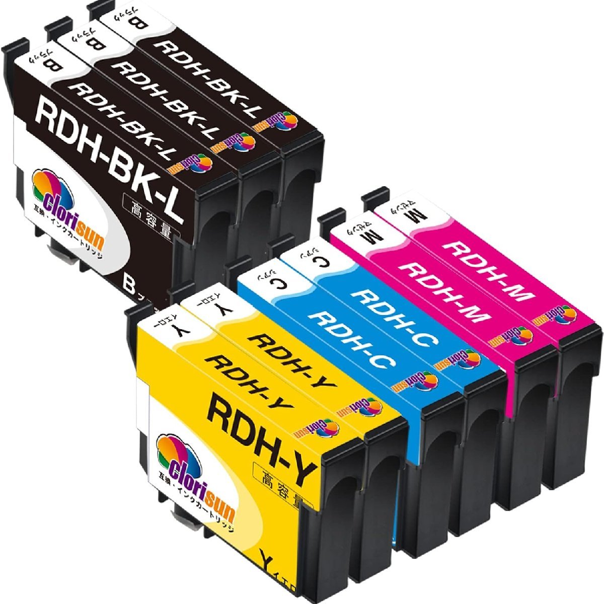 RDH-4CL 4色×2+黒1個 計9個 エプソン 純正互換インクカートリッジ リコーダー ICチップ付き PX-048A PX-049A EPSON_画像1