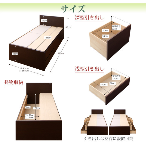 組立設置付 国産収納ベッド Flumen フルーメン 薄型プレミアムポケットコイルマットレス付き セミシングル ショート丈 [ホワイト]_画像8