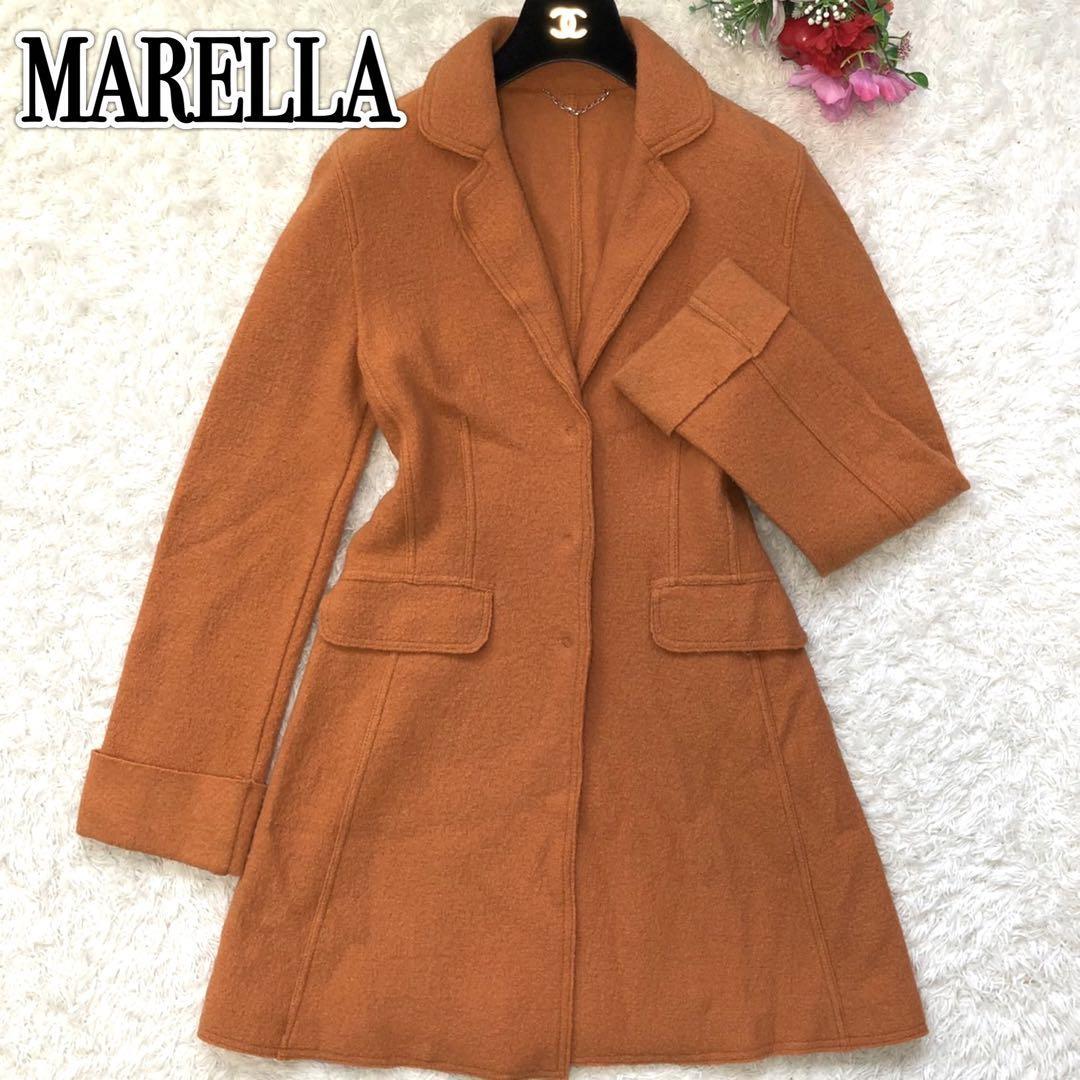 極美品】MARELLA マレーラ ロングコート ウール Aライン オレンジ L