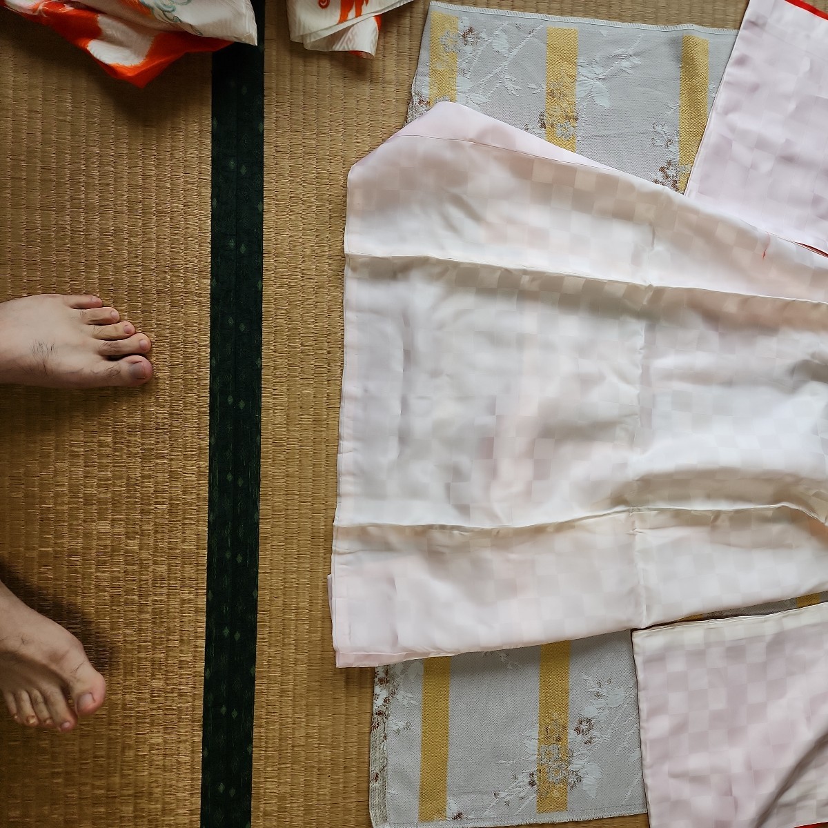 『一円スタート衣裳』昭和レトロ　お宮参り　祝い着　産着　長襦袢。大人のSサイズ同等。『使用感があります。』_画像9