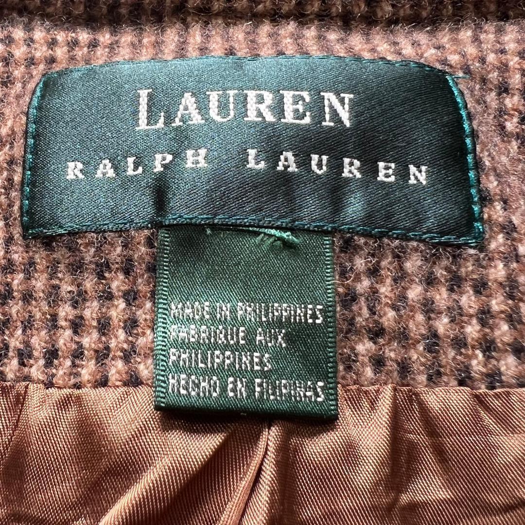 Ralph Lauren レディース ウールジャケット チェック 古着 ブラウン
