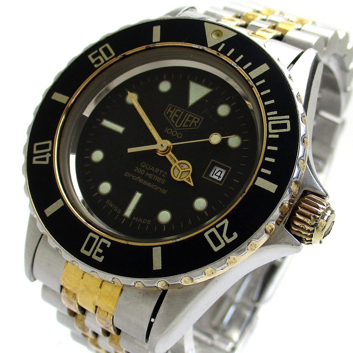 人気新品 タグホイヤー レア 稼動品 クォーツ Heuer TAG 984.015N 黒文字盤 コンビ ボーイズ 1000 プロフェッショナル Heuer 時計 その他
