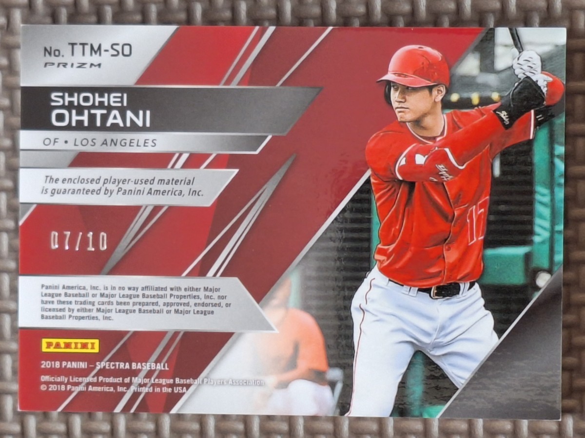 2018 Panini Chronicles Spectra #TTM-SO SHOHEI OHTANI RC Triple Threat 07/10 Gold Prizm Los Angeles Angels_画像6